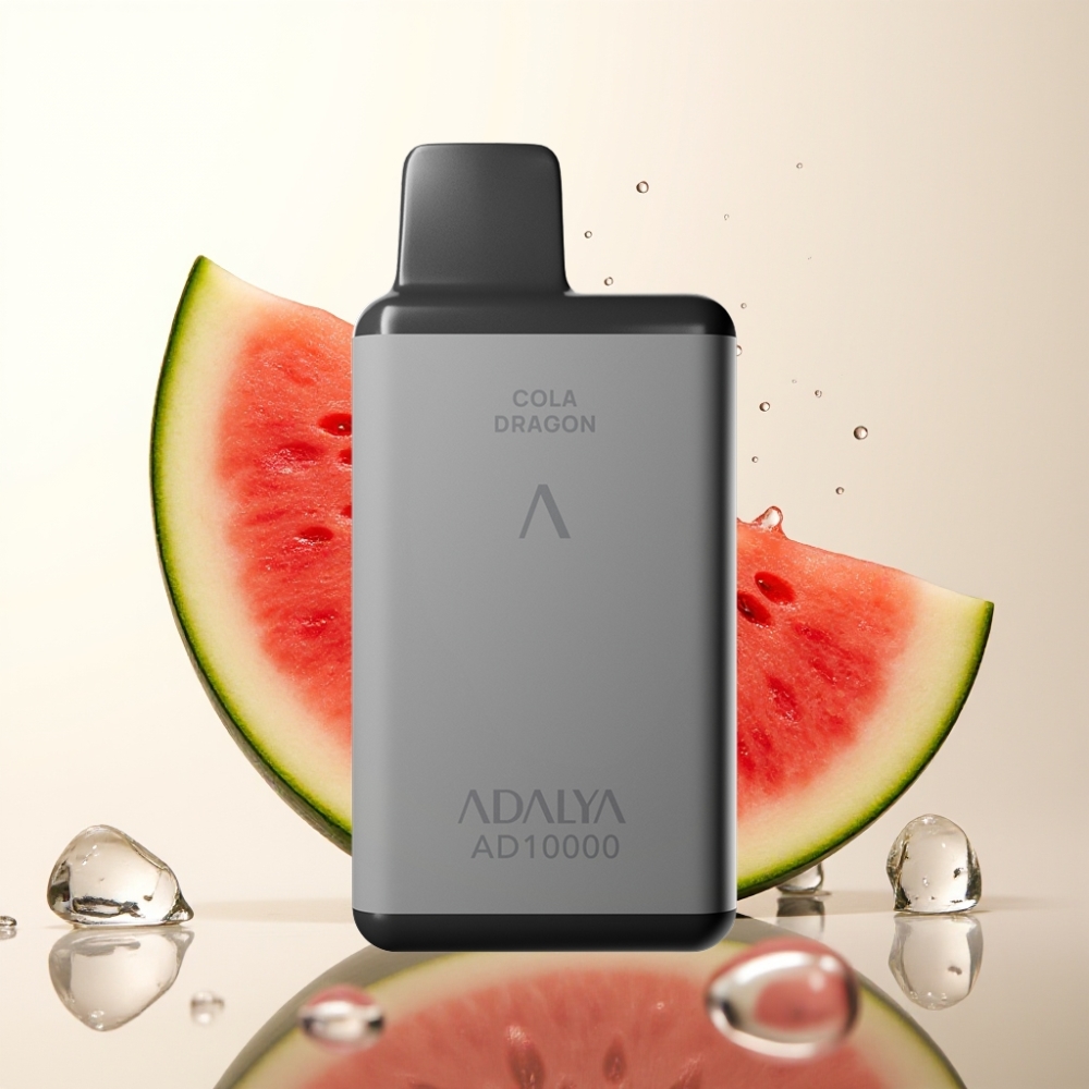 Adalya AD 10000 Puffov Enkratna E-cigareta Watermelon Ice – Siva, 14 ml E-tekočina, 2% Nikotina, USB-C
