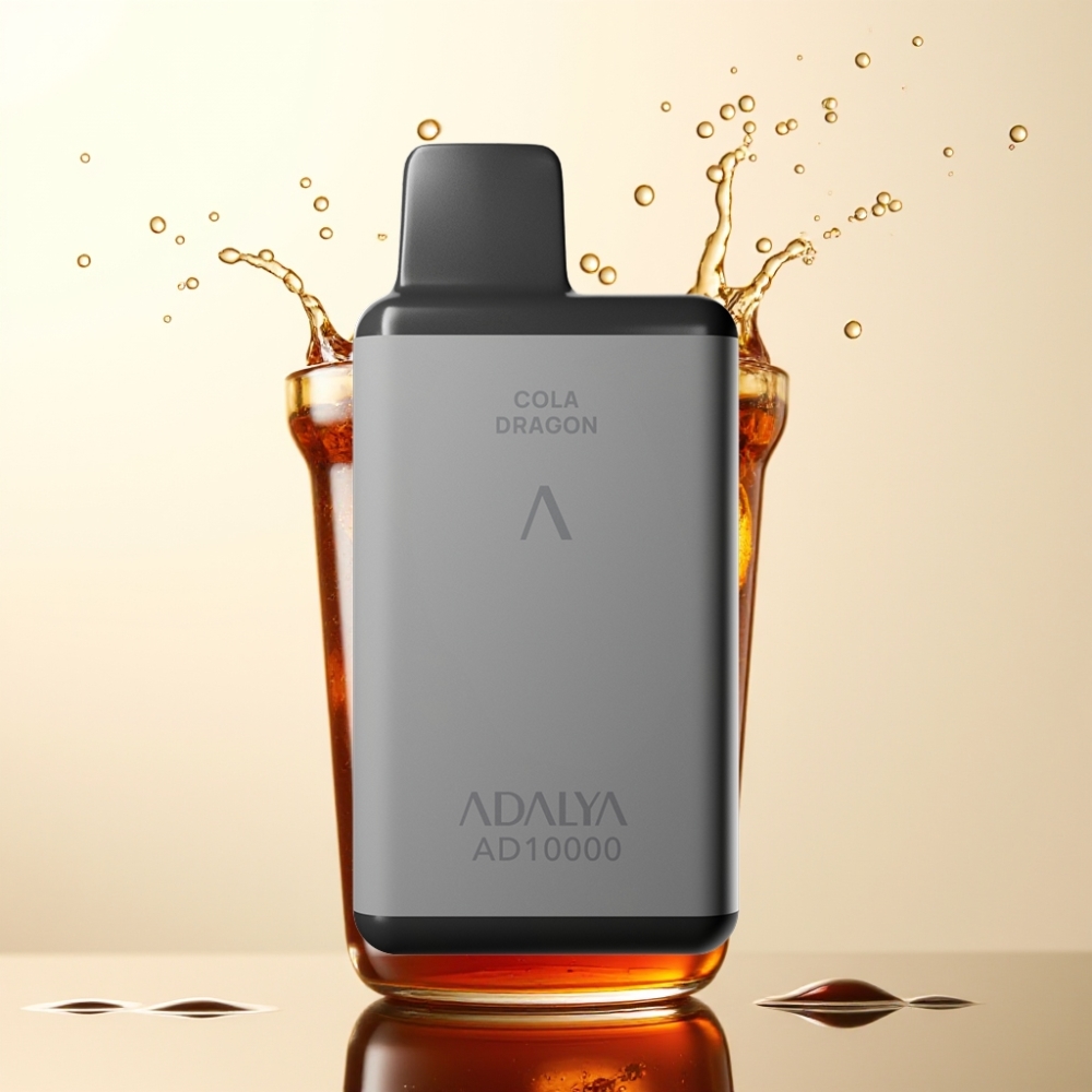 Adalya AD 10000 Puffs Enkratna E-cigareta Cola Dragon – Siva, 14 ml E-tekočina, 2% Nikotina, USB-C, 650 mAh Baterija