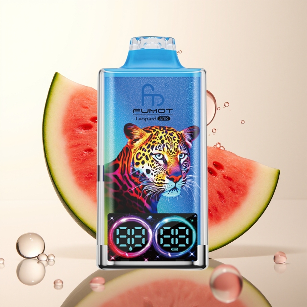Fumot Leopard 40K Pihalnik Enkratna Vape Lubenica Žvečilni Gumi 0%/2%/3%/5% Nikotin 700mAh Dual Mesh Type-C 40000 Puffov Digitalni Display