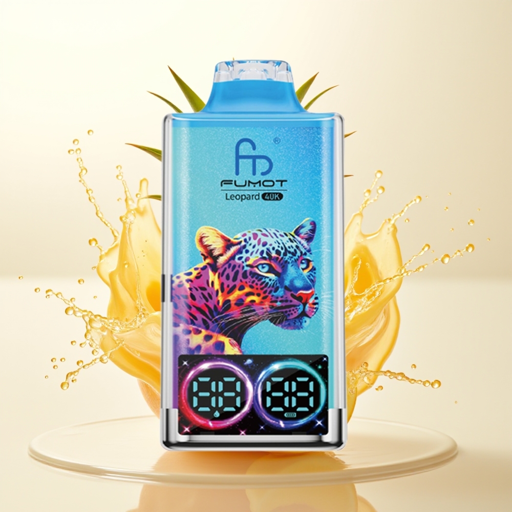 Fumot Leopard 40K Puffovi Enkratna E-cigareta Peachy Mango Ananas | 0-5% Nikotina | 700mAh | Dual Mesh | Type-C | Digitalni Prikaz