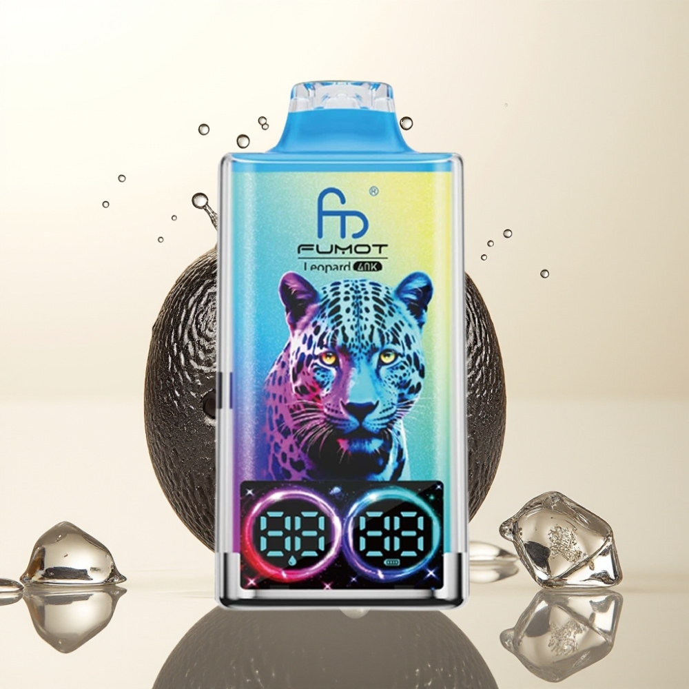 Fumot Leopard 40K Pufi Enkratna E-cigareta Black Dragon Ice – 0%/2%/3%/5% Nikotin, 700mAh, Dual Mesh, 40000 Pufov, Type-C, Digitalni Display