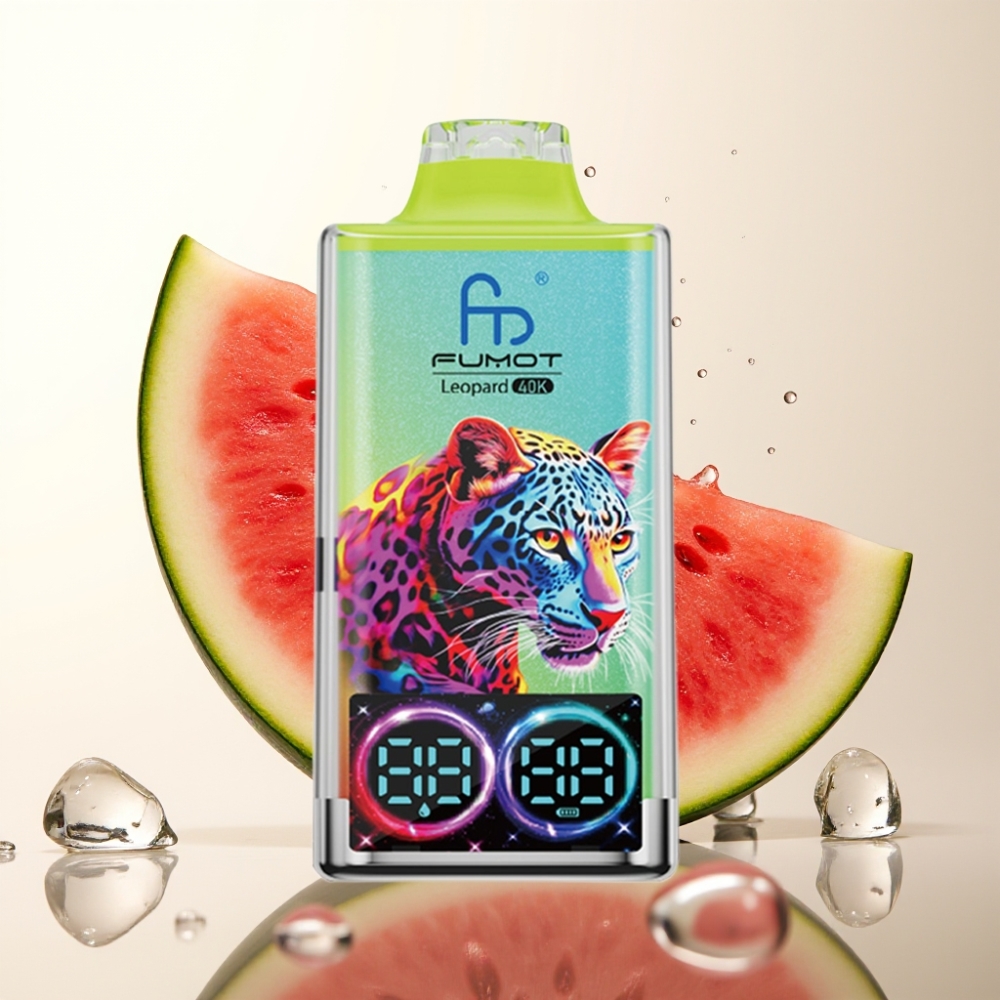 Fumot Leopard 40K Pufi Enkratna Vapa Lubenica Led 0%/2%/3%/5% Nikotin, 700mAh, Dual Mesh, Type-C, Digitalni Display