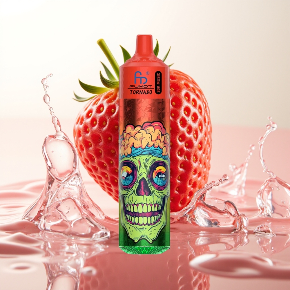 Fumot RandM Tornado 30000 30.000 Zdihov Dispozabilna Vape Jagoda Led 30mL 5% Nikotin 600mAh LED