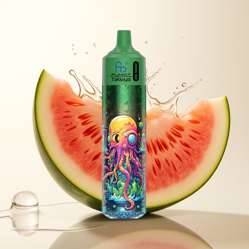 Fumot RandM Tornado 30000 Pufi Dispozabilna E-cigareta Melona Lubenica – 30.000 pufov, 30mL, 1.0 Ohm, 600mAh, LED