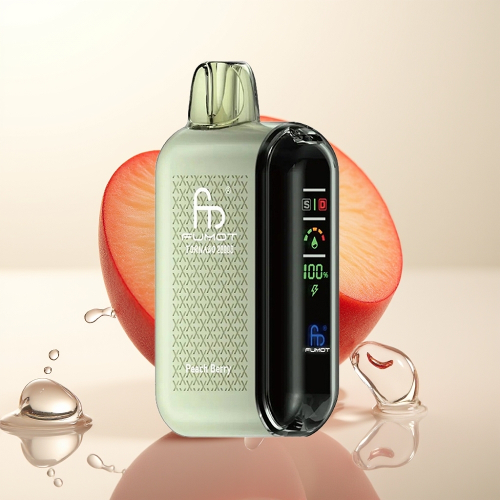 Fumot Tornado 20000 Puffov Enkratna E-cigareta Peach Berry z Dual Mesh Coil