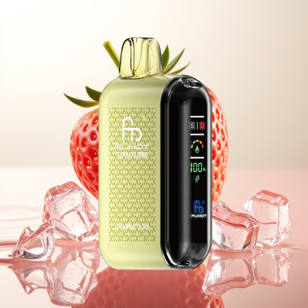 Fumot Tornado 20000 Puffs Disposable Vape Jagoda Led | 20ml E-tekočina, 850mAh Baterija, Dual Mesh Coil, 2% Nikotina