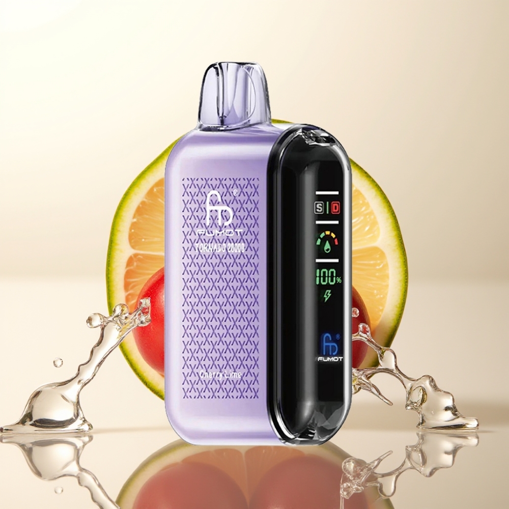 Fumot Tornado 20000 Puffs Enkratna E-cigareta Cherry Lime – Dual Mesh Coil, 20ml E-tekočina, 850mAh, 2% Nikotina