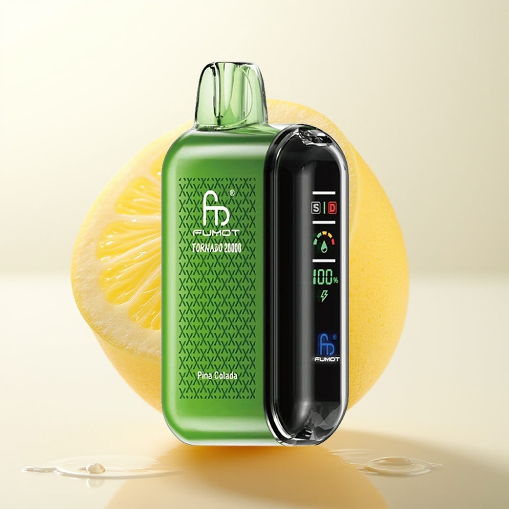 Fumot Tornado 20000 Puffs Enkratna E-cigareta Pina Colada | Dual Mesh Coil, 20ml E-tekočina, 850mAh Baterija, 2% Nikotina