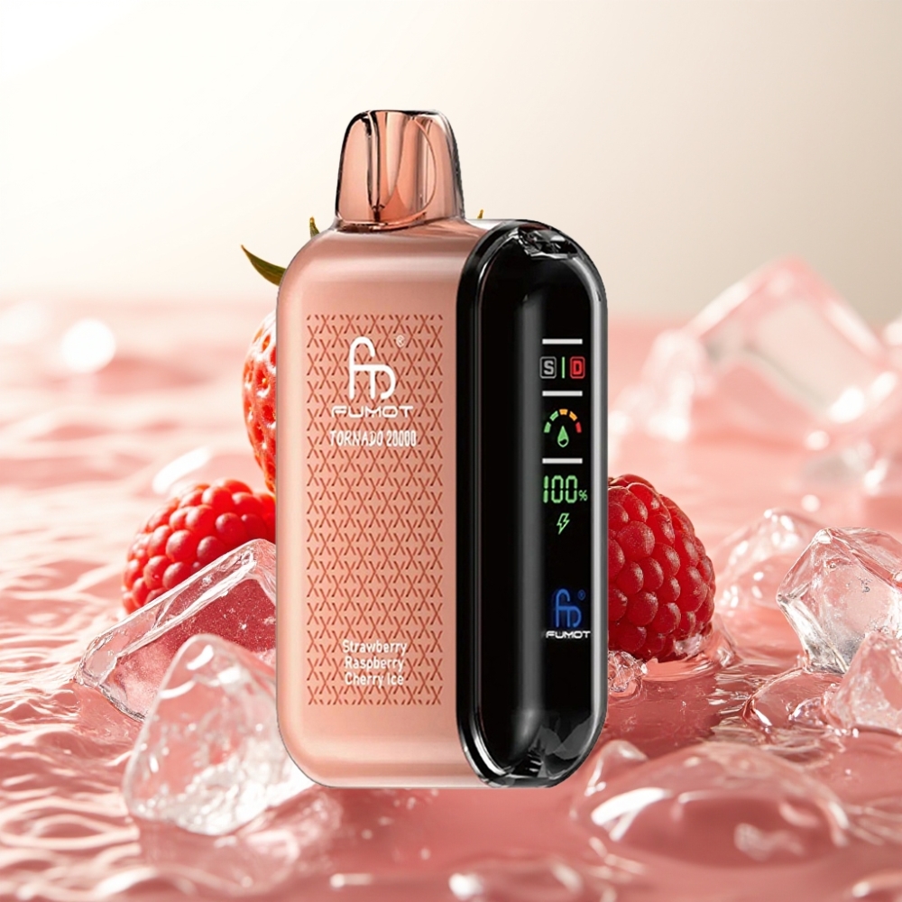 Fumot Tornado 20000 Puffs Enkratna Vape Jagoda Malina Češnja Led Dual Mesh Coil 20ml 850mAh