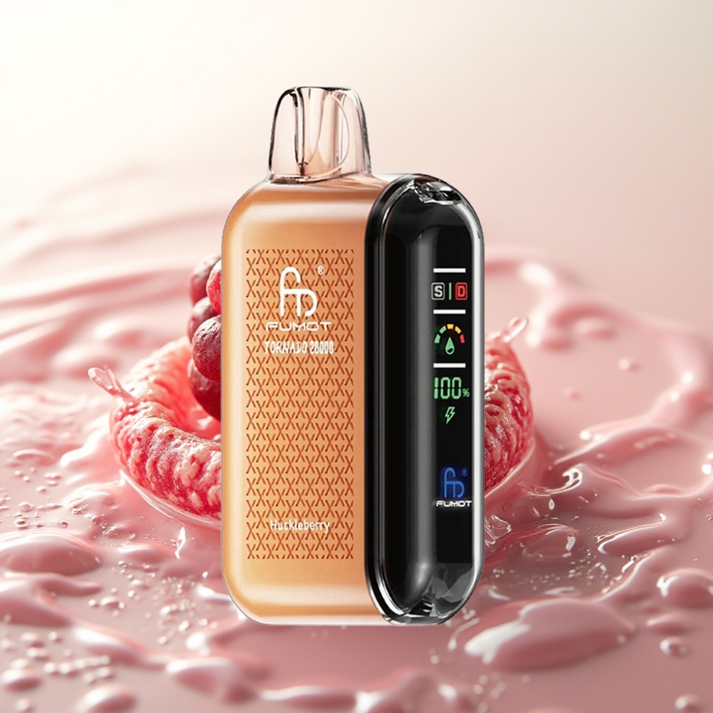 Fumot Tornado 20000 Puffs Enkratni Vape Huckleberry – Dual Mesh Coil, 20ml E-tekočina, 850mAh Baterija, 2% Nikotina, Zračni Tok, Smart Display