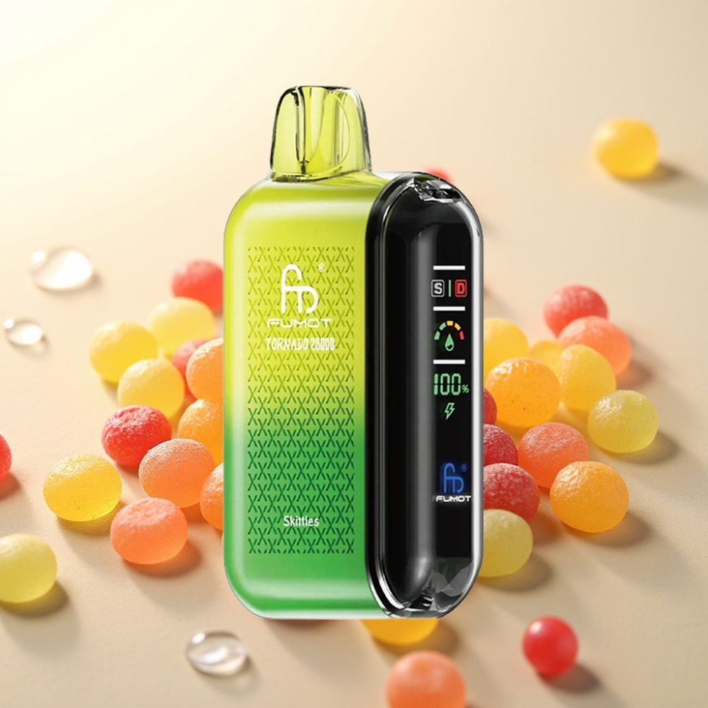Fumot Tornado 20000 Puffs Enkratni Vape Skittles z Dual Mesh Coil, 20ml E-tekočina, 850mAh Baterija
