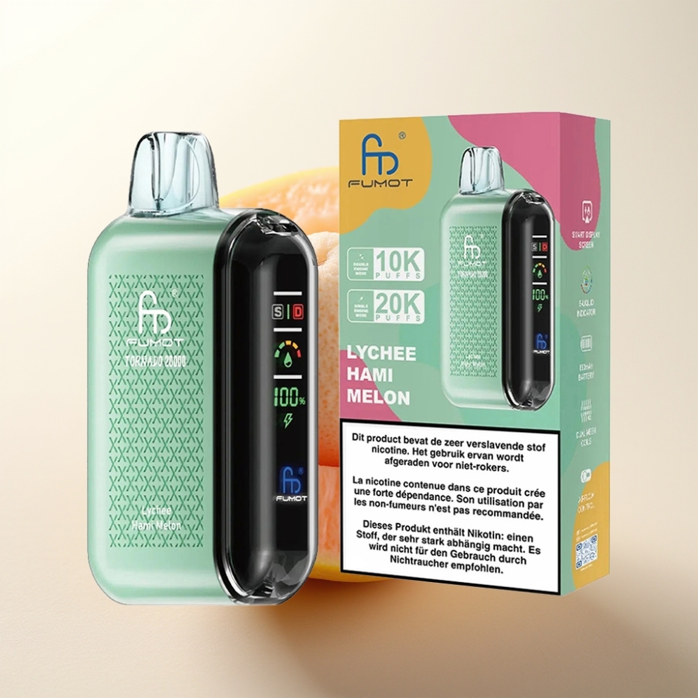 Fumot Tornado 20000 Puffs Ljutični Hami Melon Disposable Vape - Dual Mesh Coil, 20ml, 850mAh, 2% Nikotin