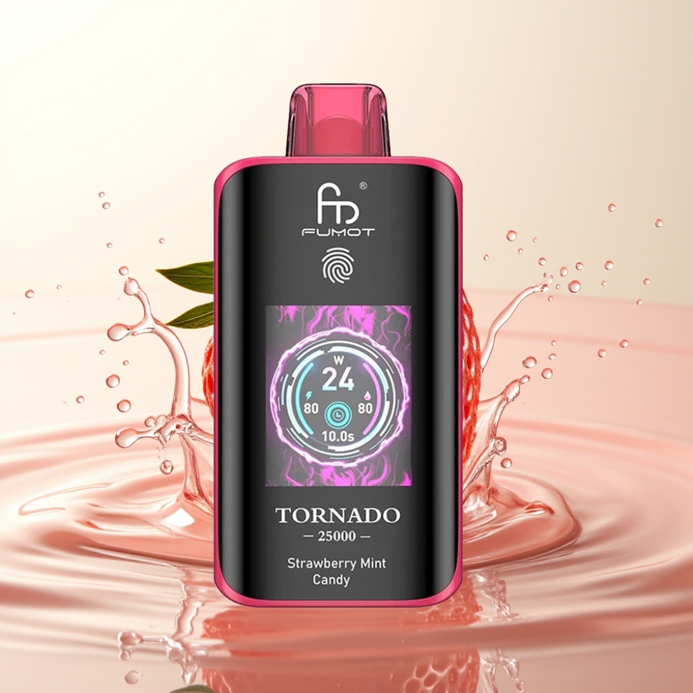 Fumot Tornado 25000 Puffov E-papirjevka z HD zaslonom, 700mAh baterijo in 20ml tekočine – Jagodno-Metna Mentola