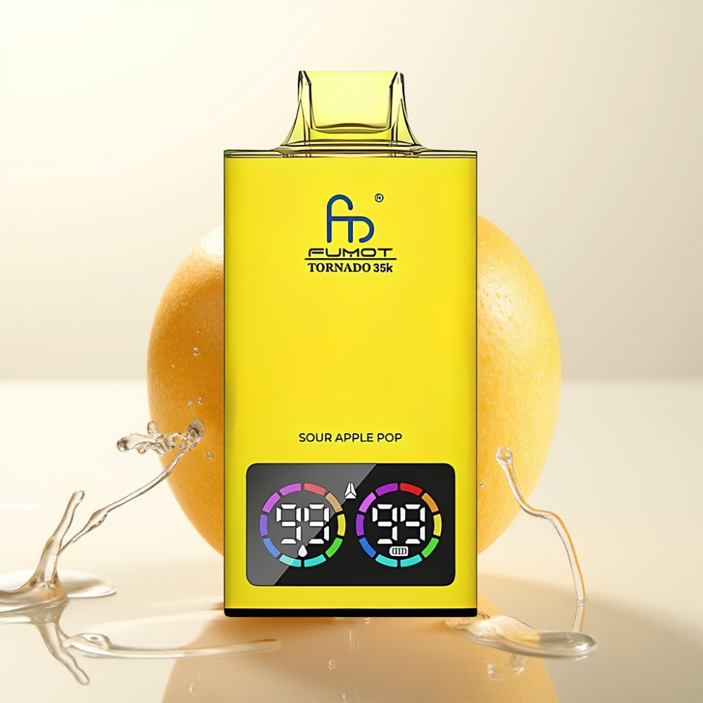 Fumot Tornado 35K Disposable Vape Dual Mesh Coil 15ml 700mAh USB-C 35000 Pufov Sour Apple Pop – Slovenija