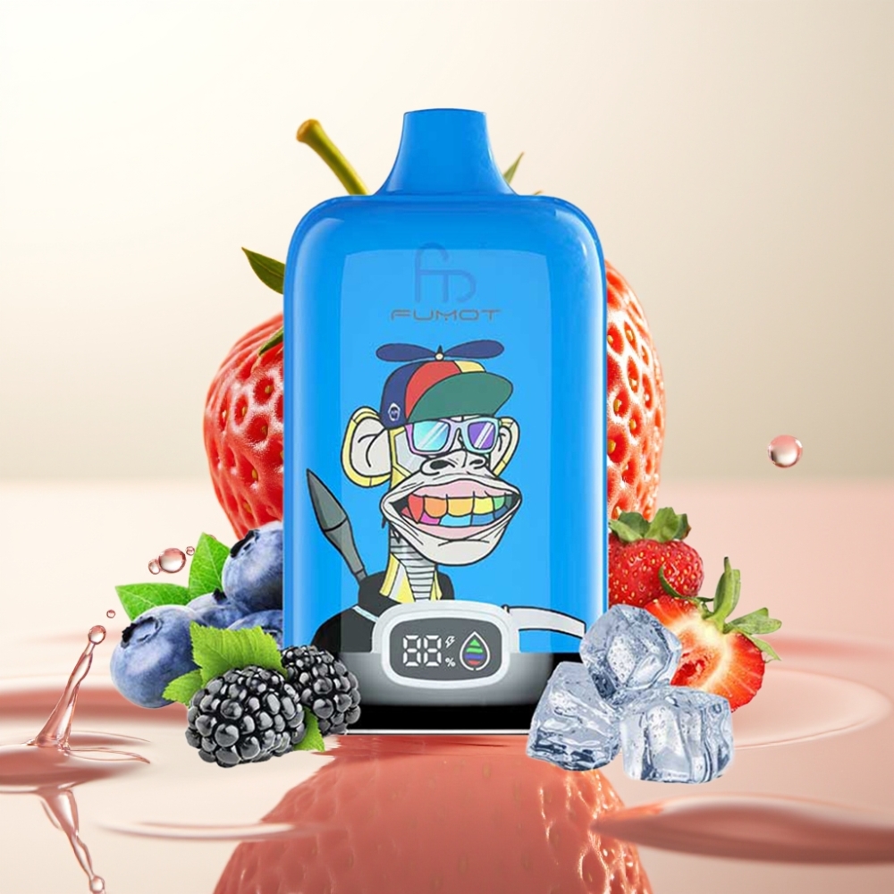 Fumot Tornado Digital Box 12000 Pufov E-Hkratka Jagoda Grozdje | 20ml E-tekočina | 550mAh Baterija | Vlečno aktiviran | MTL