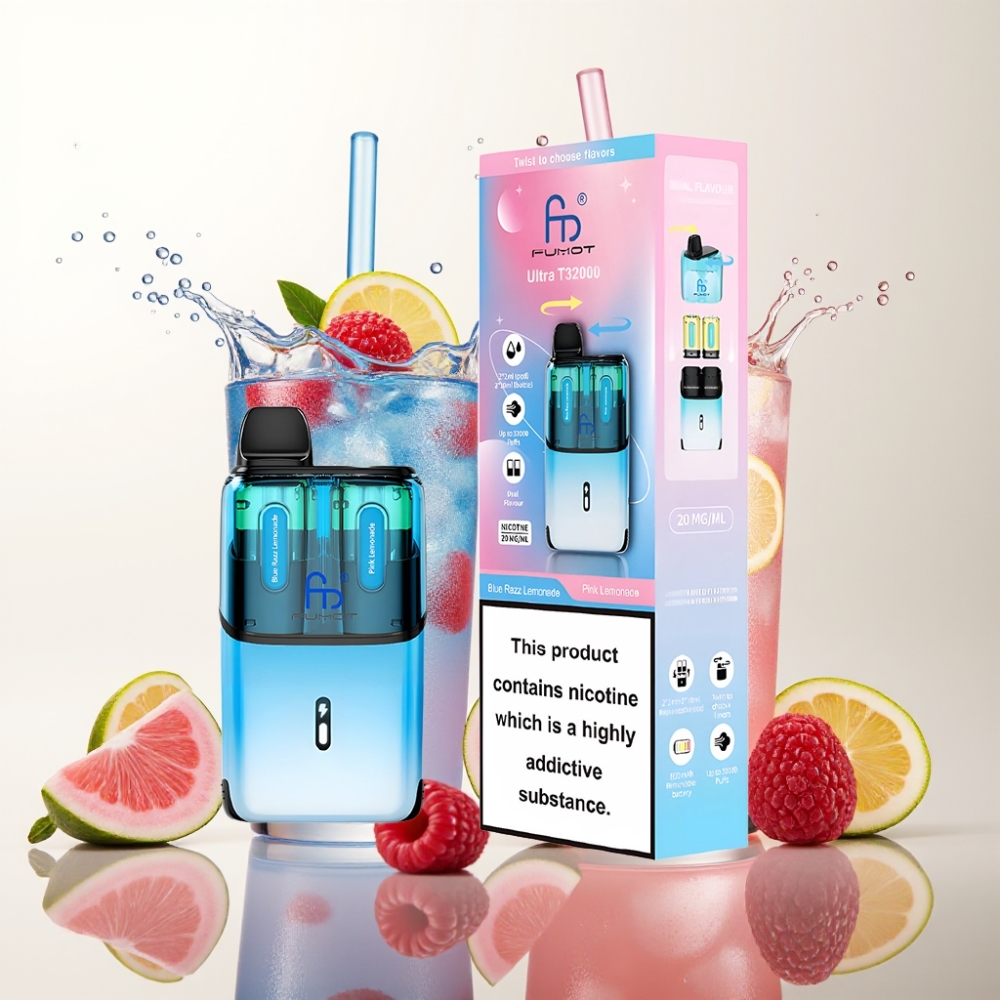 Fumot Ultra T32000 Enkratna E-cigareta Blue Razz Limonada - Roza Limonada