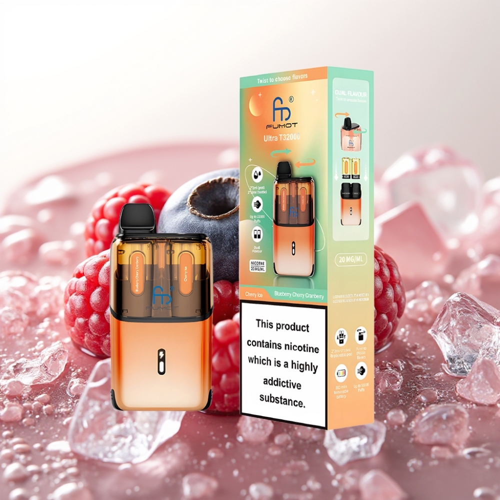 Fumot Ultra T32000 Enkratna E-cigareta Blueberry Cherry Cranberry - Cherry Ice | 32000 potegov | 800mAh | 24ml | Type-C | 20mg | Mesh Coil