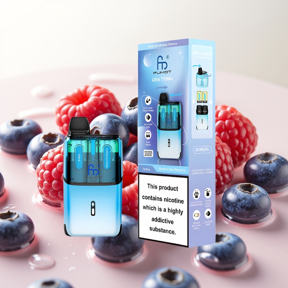 Fumot Ultra T32000 Enkratna E-cigareta Dr Blue - Borovnica Kisla Malina