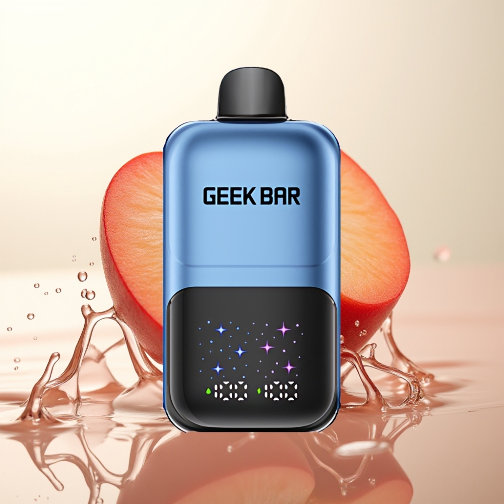 GEEK BAR 2GO 20ml 50000 Potezov Dve Seriji Enkratna E-cigareta Breskva & Jagode z Velikim Zaslonom, 3 Nivoji Okusa, 5% Nikotina, Polnilna Baterija