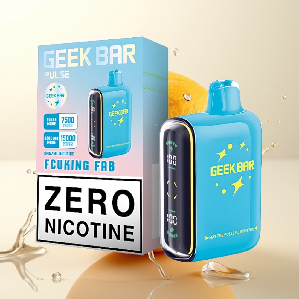 Geek Bar Pulse 15000 Pofov Brez Nikotina Enkratna Vape Naprava s 16ML E-tekočine, Nastavljivim Zračnim Tokom in USB Type-C Polnjenjem