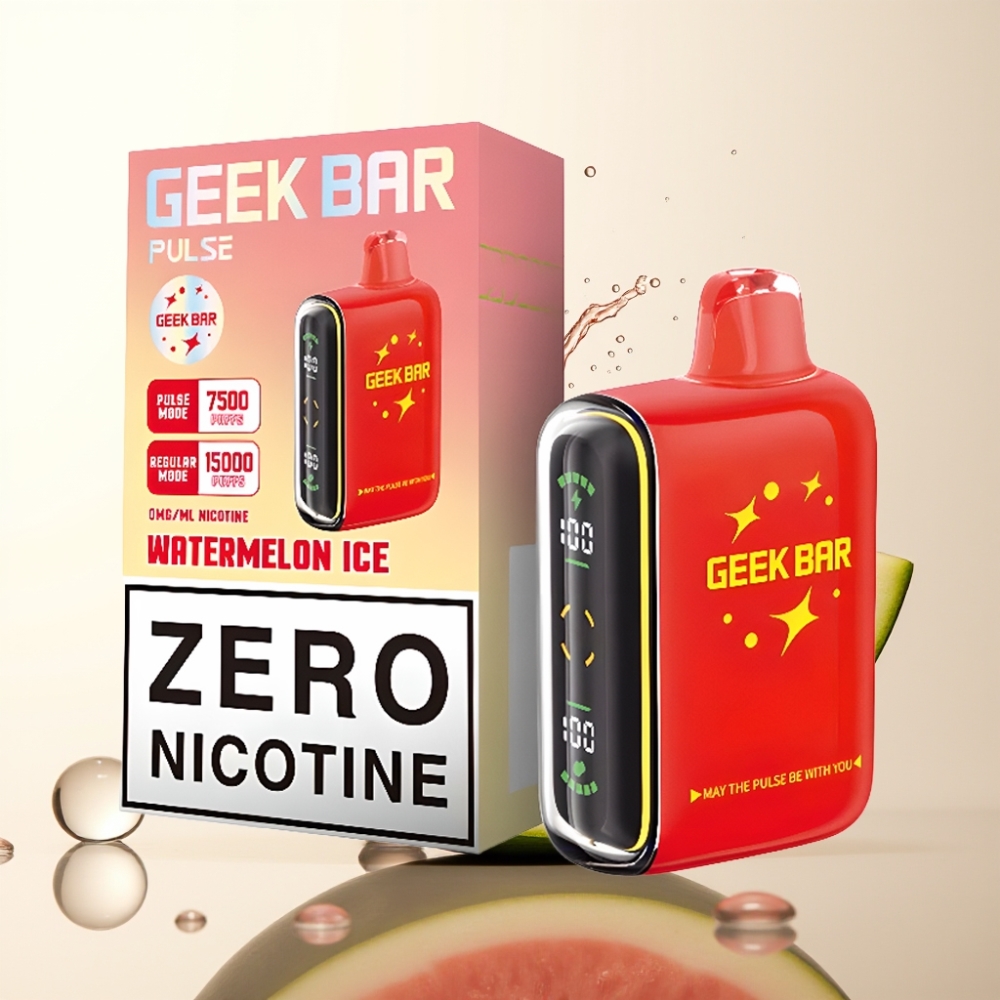 Geek Bar Pulse 15000 Pofov Brez Nikotina Enkratna Vape Naprava s 16ML E-tekočine, Nastavljivim Zračnim Tokom in USB Type-C Polnjenjem