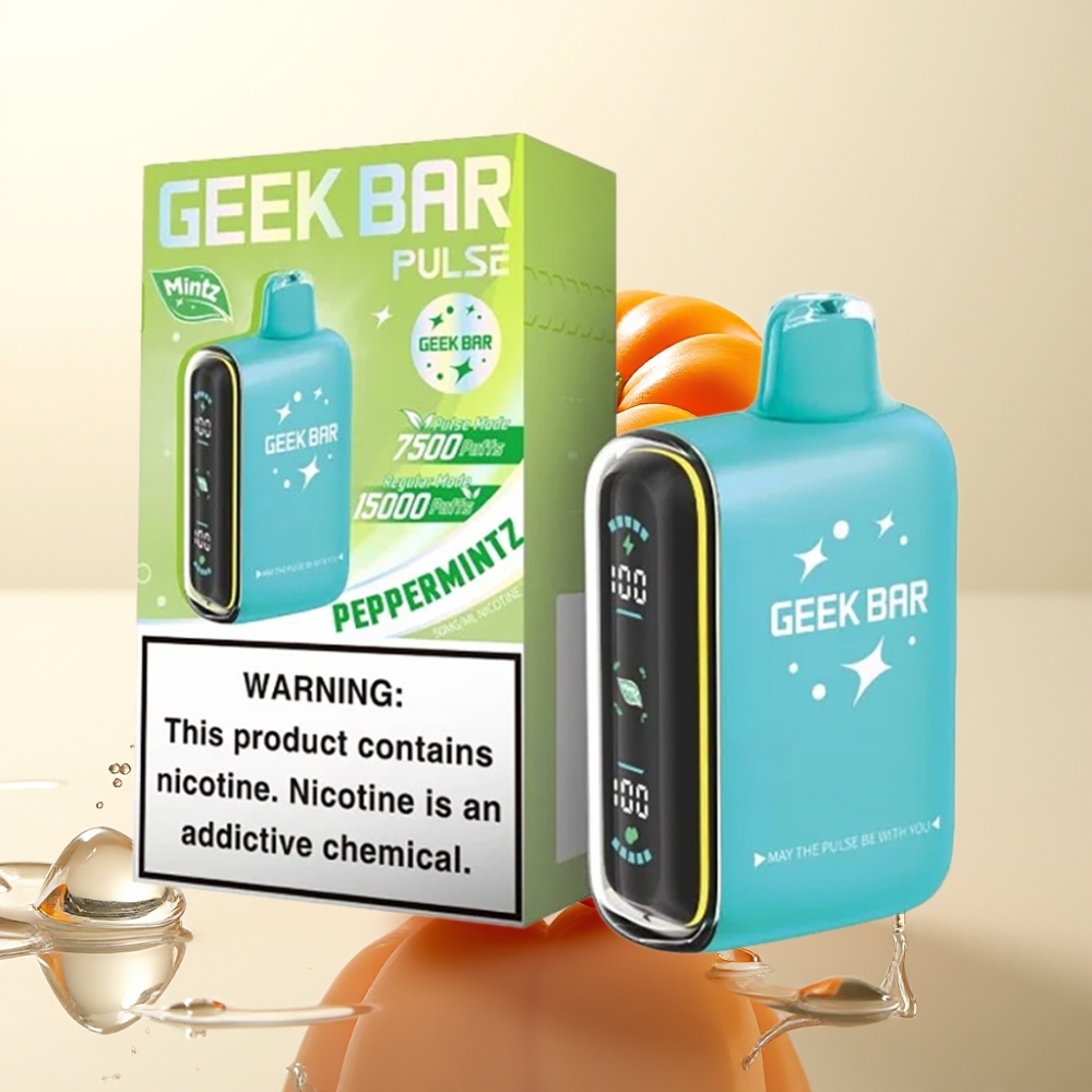 Geek Bar Pulse 15000 Pufov Enkratna Vapa Mintz Edition – 16ML, 5% Nikotina, 650 mAh, USB-C