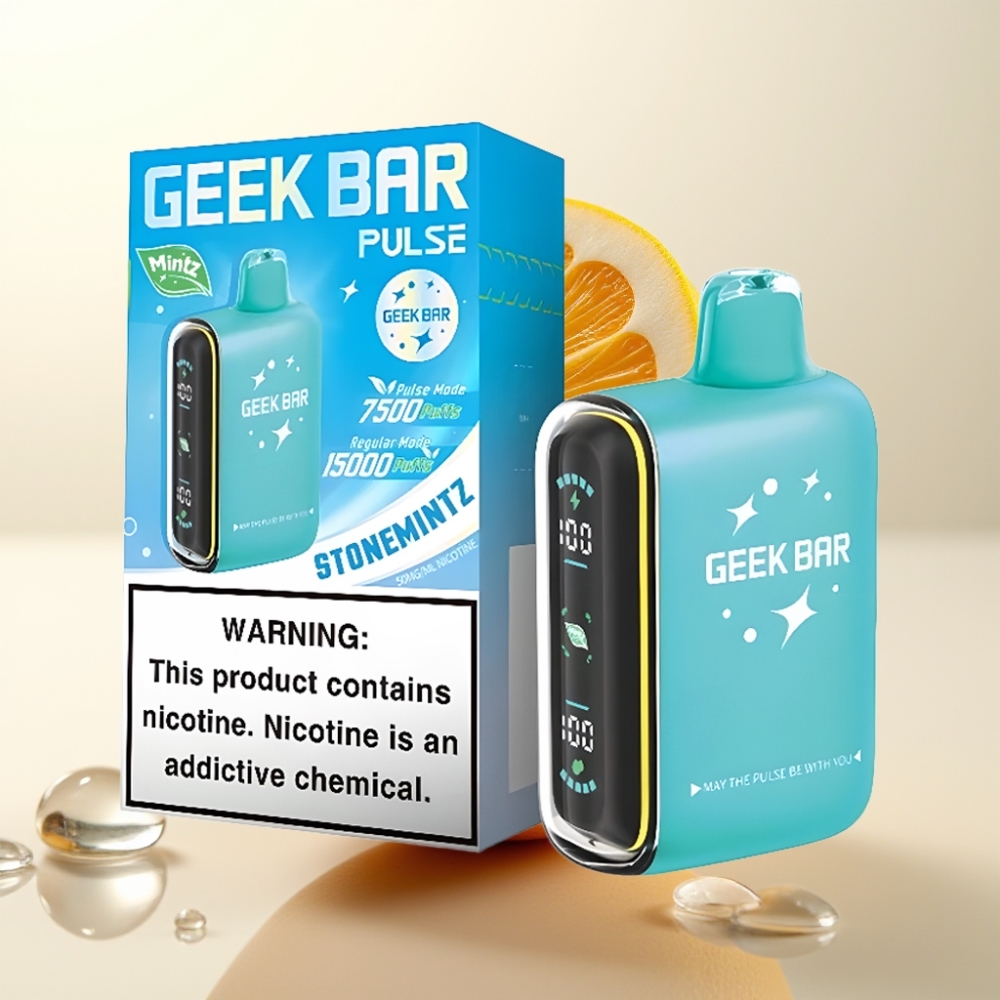 Geek Bar Pulse 15000 Pufov Enkratna Vapa Mintz Edition – 16ML, 5% Nikotina, 650 mAh, USB-C