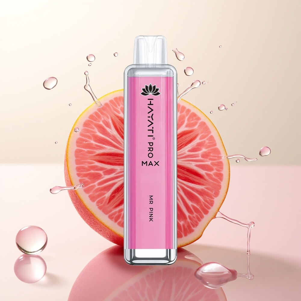 Hayati Pro Max 4000 Potezov Enkratna E-cigareta Mr Pink | 2ml/10ml, 1400mAh, 1.1 Ohm, LED, Kristalni Videz