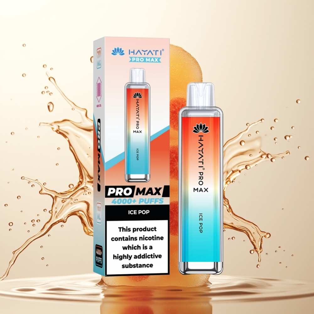 Hayati Pro Max 4000 Puffs Enkratna E-cigareta Ice Pop – 1400mAh, 10ml, 5% Nikotina, LED, Kristalni Izgled