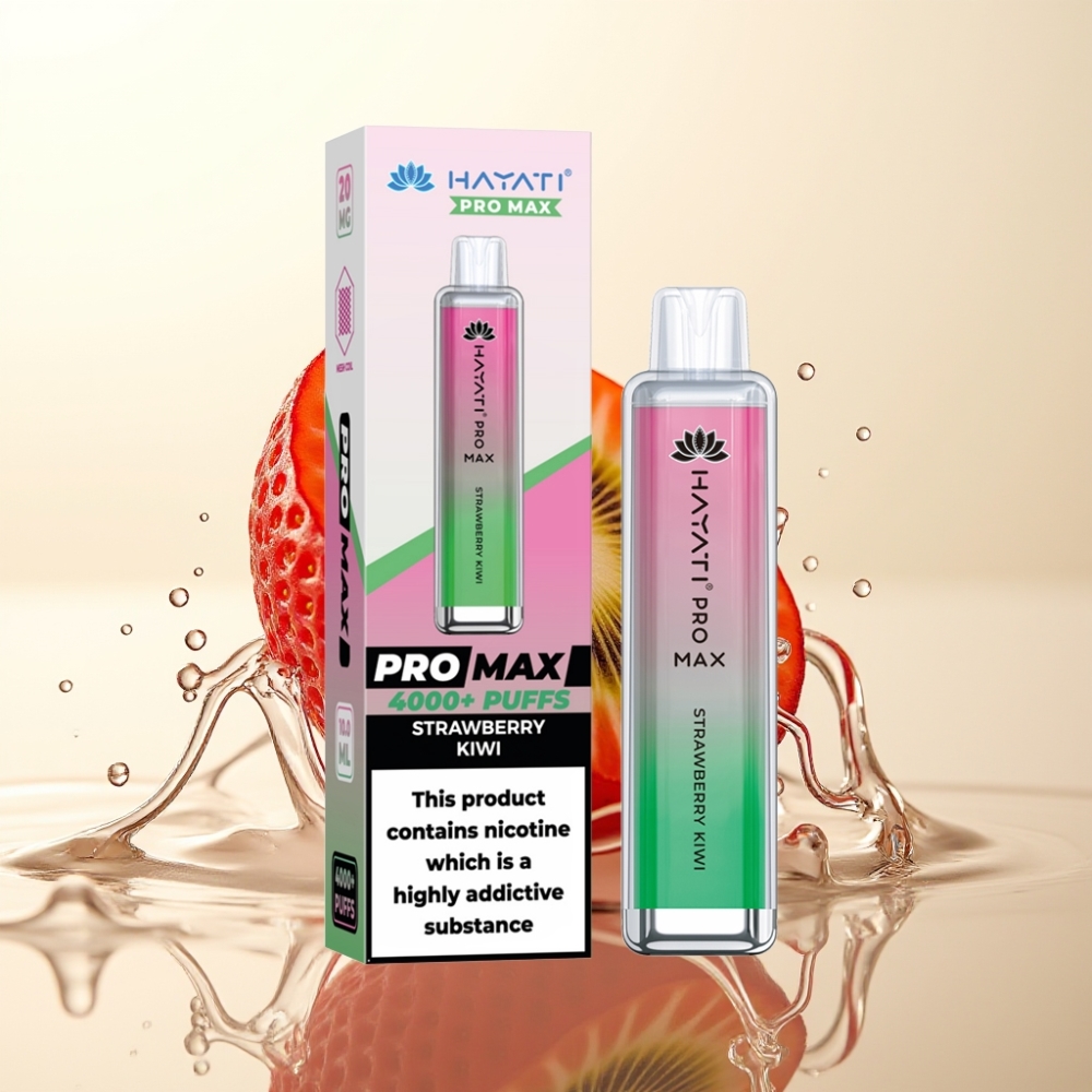 Hayati Pro Max 4000 Puffs Enkratna E-cigareta Jagoda-Kivi | 2ml/10ml, 1400mAh, 2%/5% Nikotin, LED, TPD