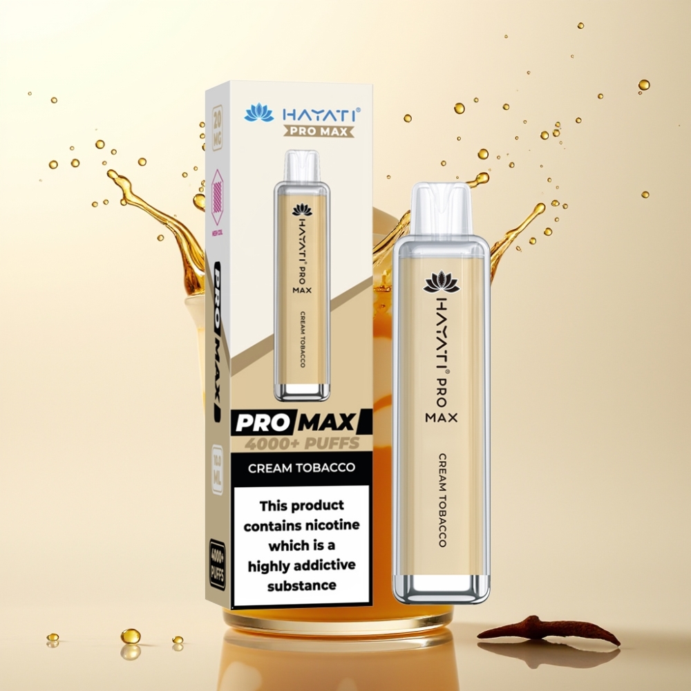 Hayati Pro Max 4000 Puffs Enkratna E-cigareta Kremni Tobak – 1400mAh Baterija