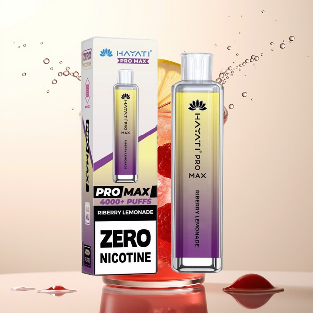 Hayati Pro Max 4000 Puffs Enkratna E-cigareta Riberry Limonada | 2ml/10ml, 2%/5% Nikotin, 1400mAh, LED, Kristalni Izgled | TPD