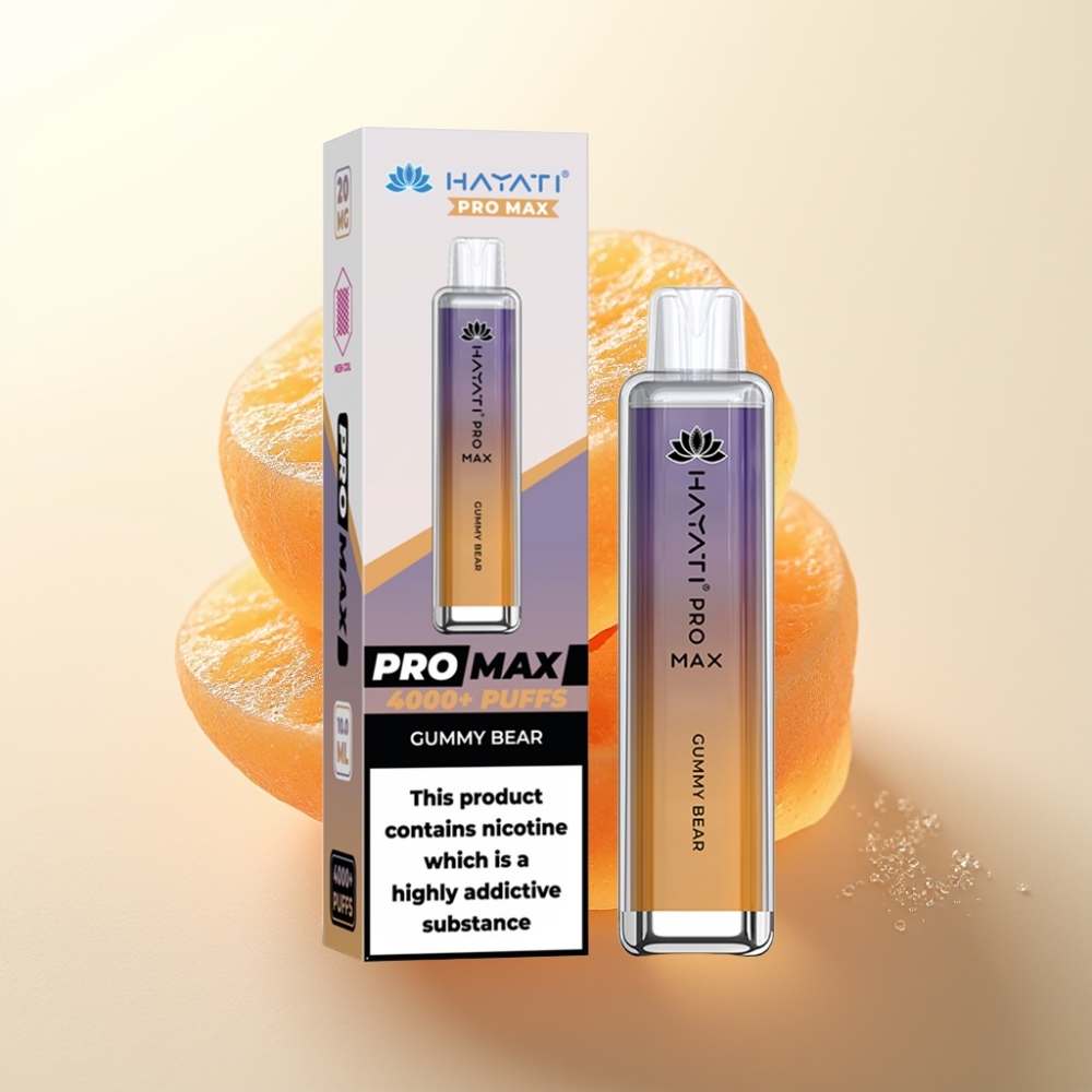 Hayati Pro Max 4000 Puffs Enkratna Vapa Gumi Medvedek | 2ml/10ml, 1400mAh, Dual 1.1 Ohm, LED, Kristalni Videz | 2%/5% Nikotin