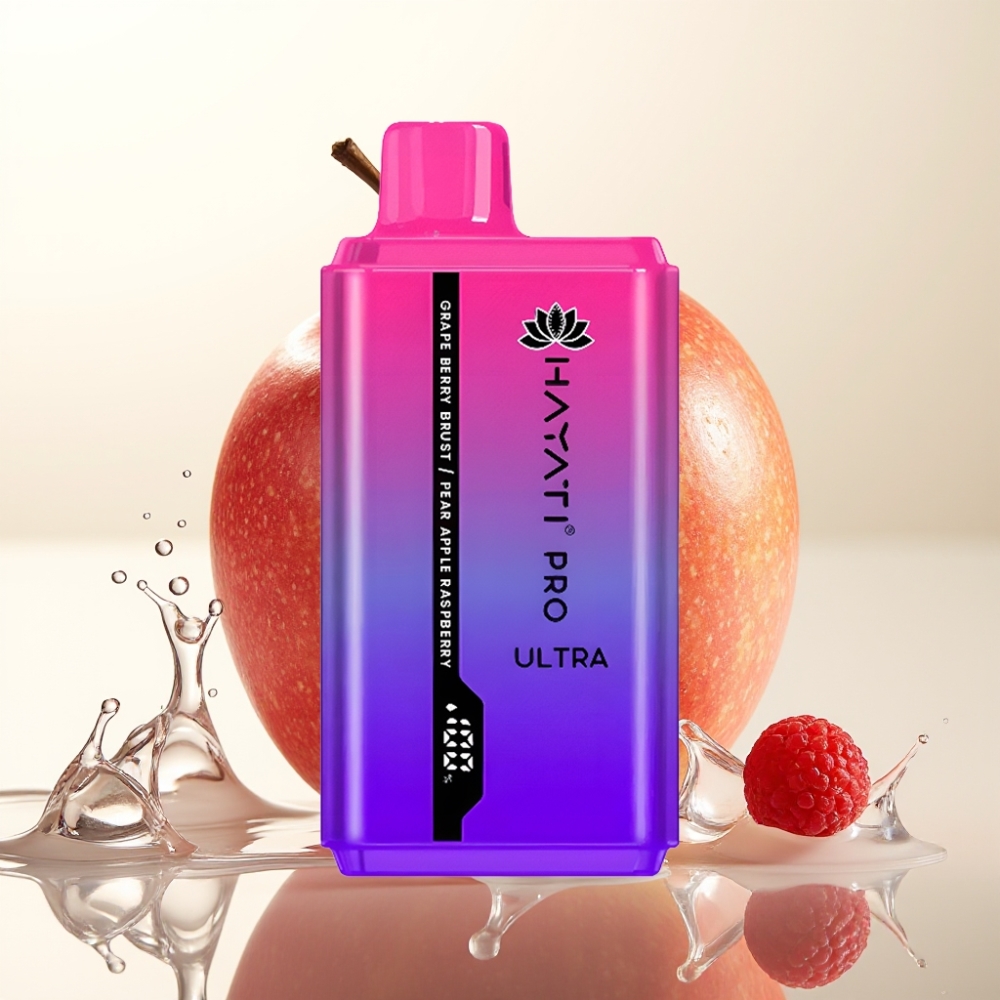 Hayati Pro Ultra 15000 Pof Dispozabilna Vape Grozdje Jagoda Hruška Jabolko Malina in Hayati Pro Ultra 15000 Pof