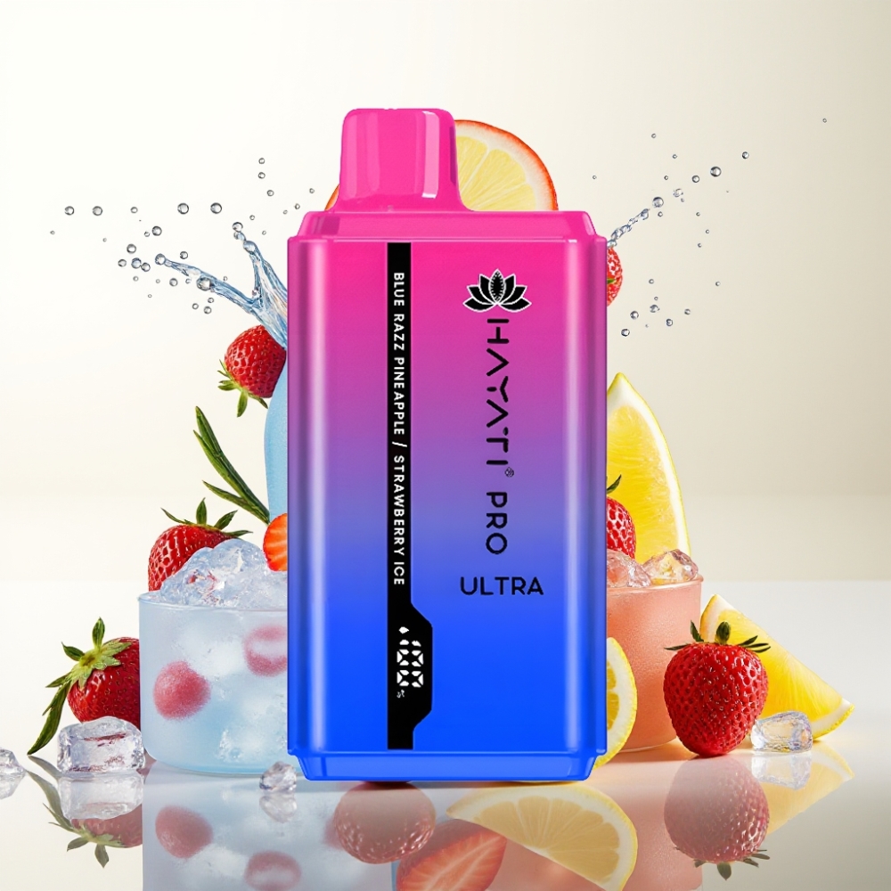 Hayati Pro Ultra 15000 Pofov Dispozabilna Vapa Modra Malina Ananas Jagoda Led Slovenski