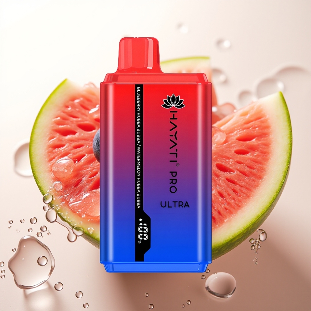Hayati Pro Ultra 15000 Puffov Enkratna E-cigareta Blueberry Hubba Bubba Watermelon Hubba Bubba – 850mAh, 2×12ml, 2% Nikotina, 49 Okusov