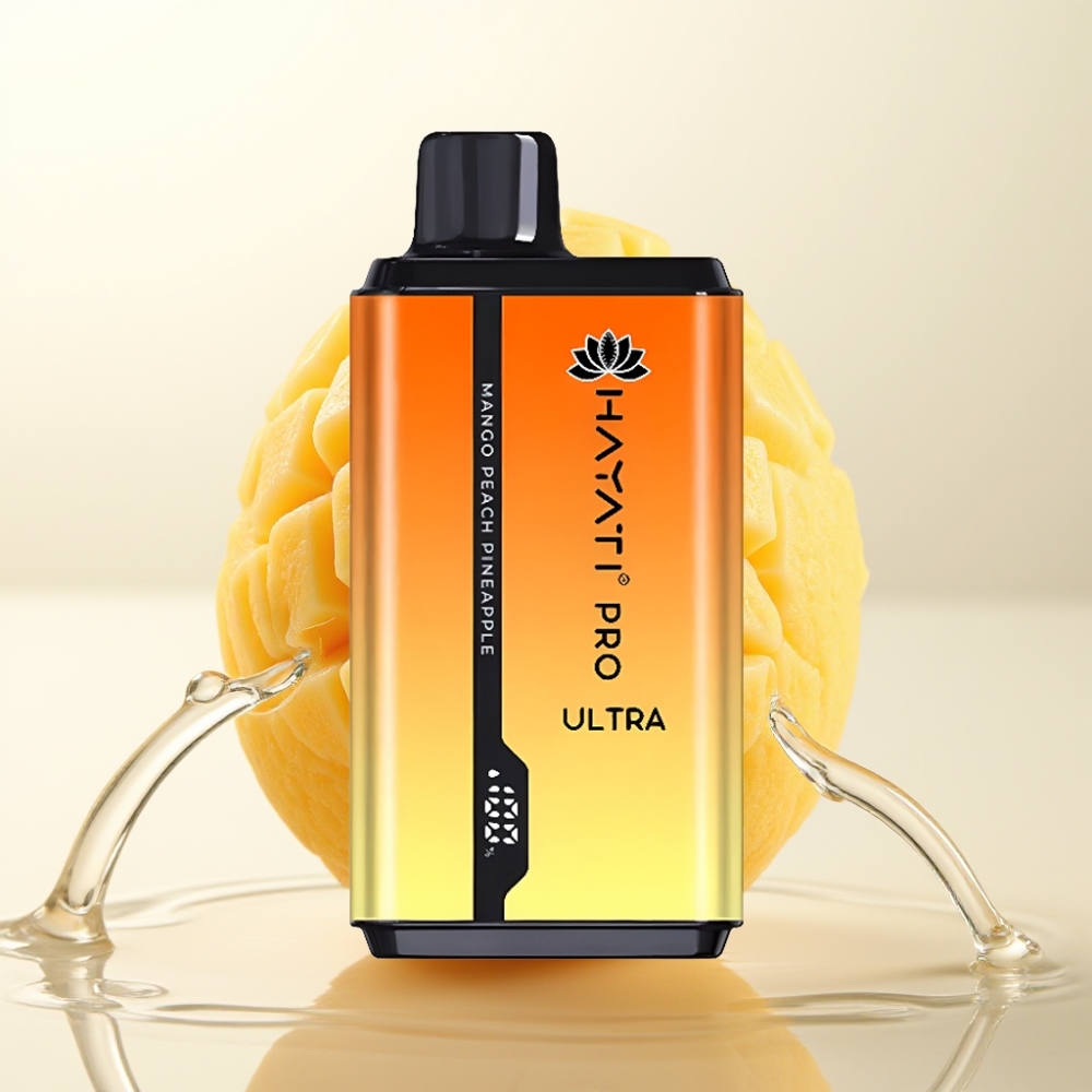 Hayati Pro Ultra 15000 Puffov Enkratna E-cigareta Mango Breskeva Ananas – 850mAh, 2×12ml, 2% Nikotina, 49 Okusov