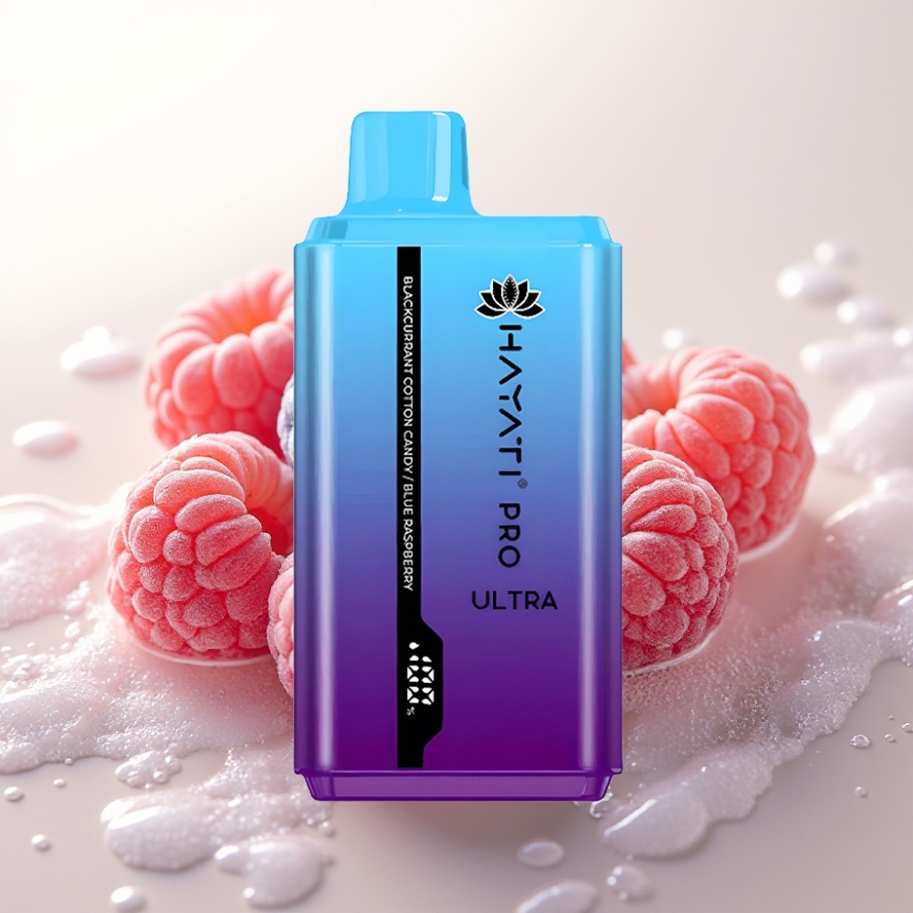 Hayati Pro Ultra 15000 Puffs Disposable Vape Črne ribez - Sladkorna vata - Modri malina | 15000+ Pufov, 850mAh, 2×12ml, 2% Nikotina, 49 Okusov