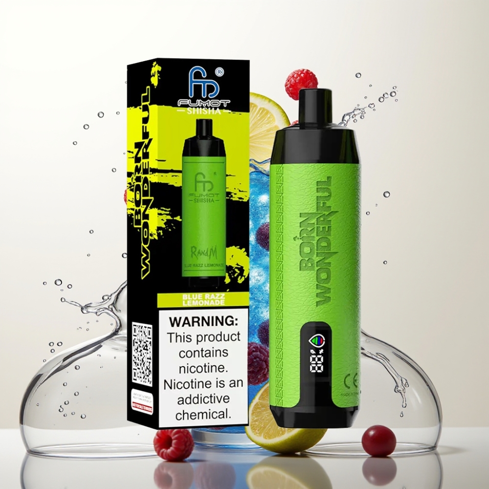 RandM Fumot Shisha 10000 Puff Disposable Vape Modra Malina Limonada – LED Indikator