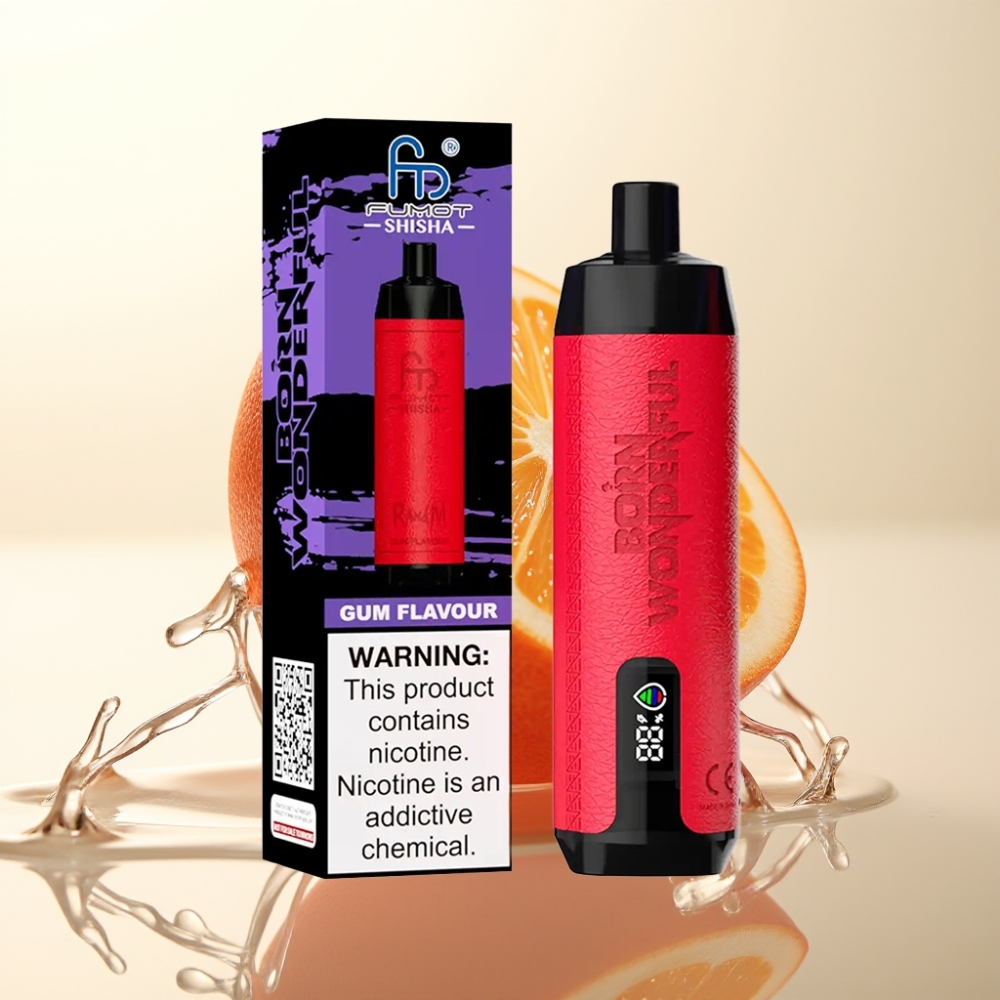 RandM Fumot Shisha 10000 Pufov Enkratna Vape Gum Aroma z LED Indikatorjem, 18ml E-tekočine, 850 mAh Baterijo in Type-C Povezavo