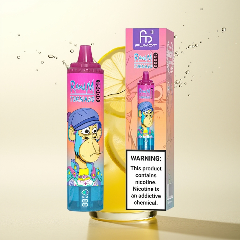 RandM Fumot Tornado 15000 Puffov Enkratna Vape Limonada - 25ml, 850mAh, Tip-C, LCD, 0.9 Ohm Mesh