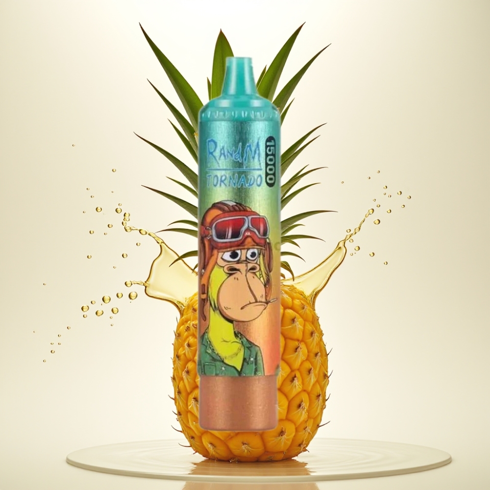 RandM Fumot Tornado 15000 Pufi Enkratna E-cigareta z LED zaslonom – Ledena Ananas (25ml, 850mAh, Type-C)