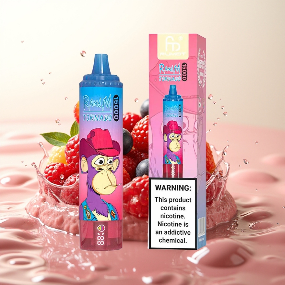 RandM Fumot Tornado 15000 Pufov Dispozabilna Vape Mešane Jagode – 25ml, 850mAh, Mesh Coil, LCD, Type-C