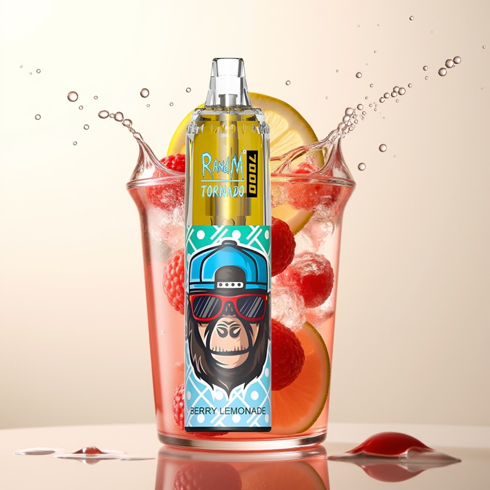 RandM Fumot Tornado 7000 Pufi Enkratna E-cigareta Berry Limonada – 14 ML E-tekočina