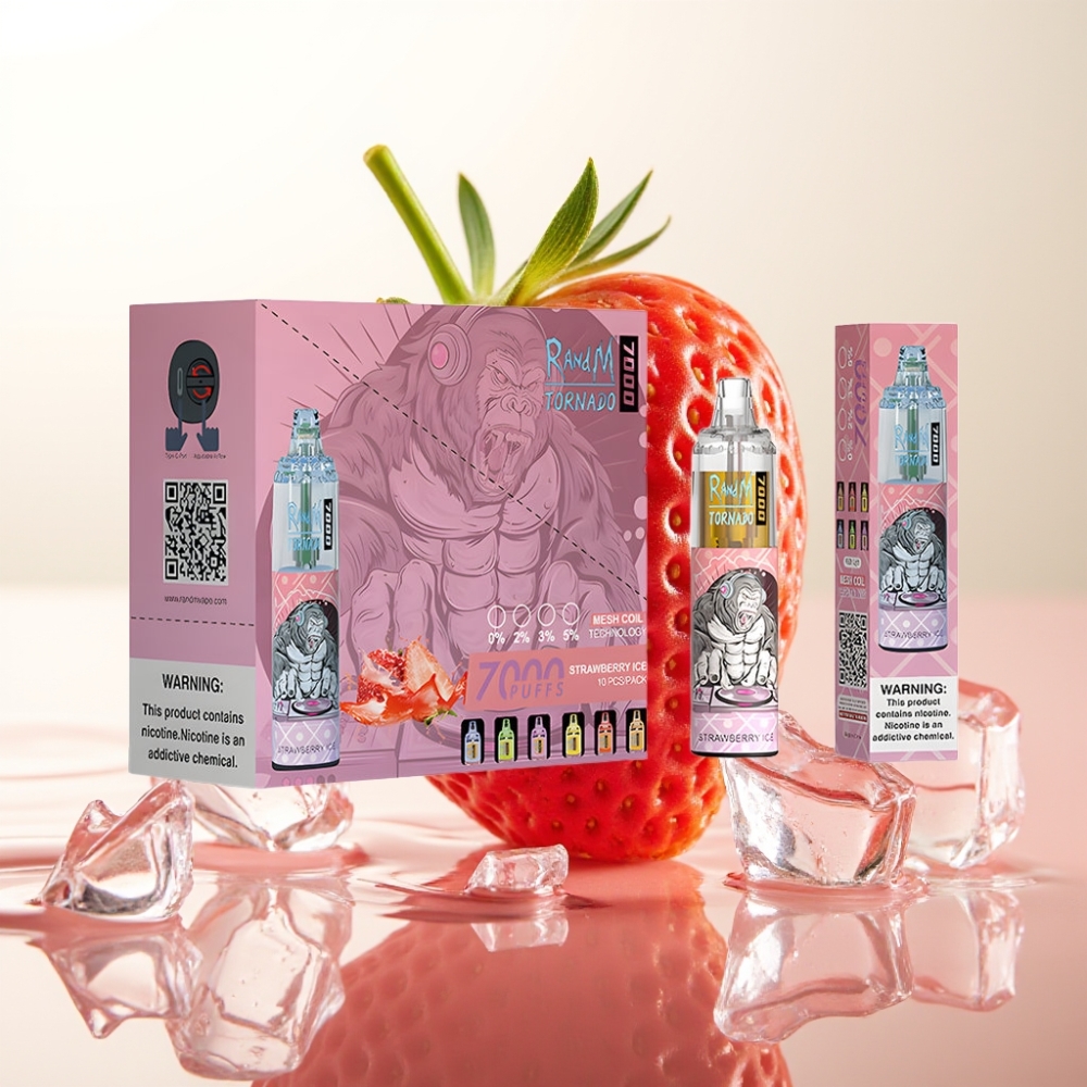 RandM Fumot Tornado 7000 Pufi Enkratna Vape Jagoda Led in Fumot Tornado 7000 Enkratna Vape