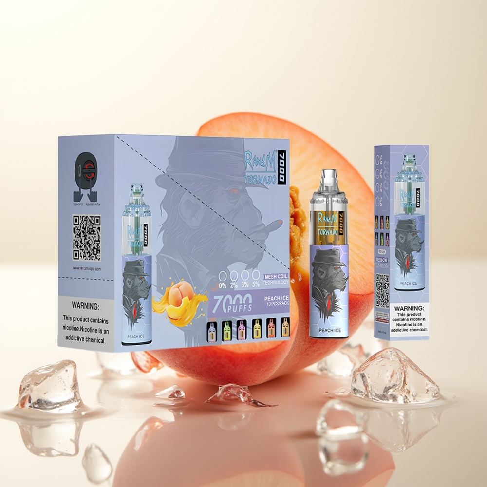 RandM Fumot Tornado 7000 Zaprti Vape Peach Ice
