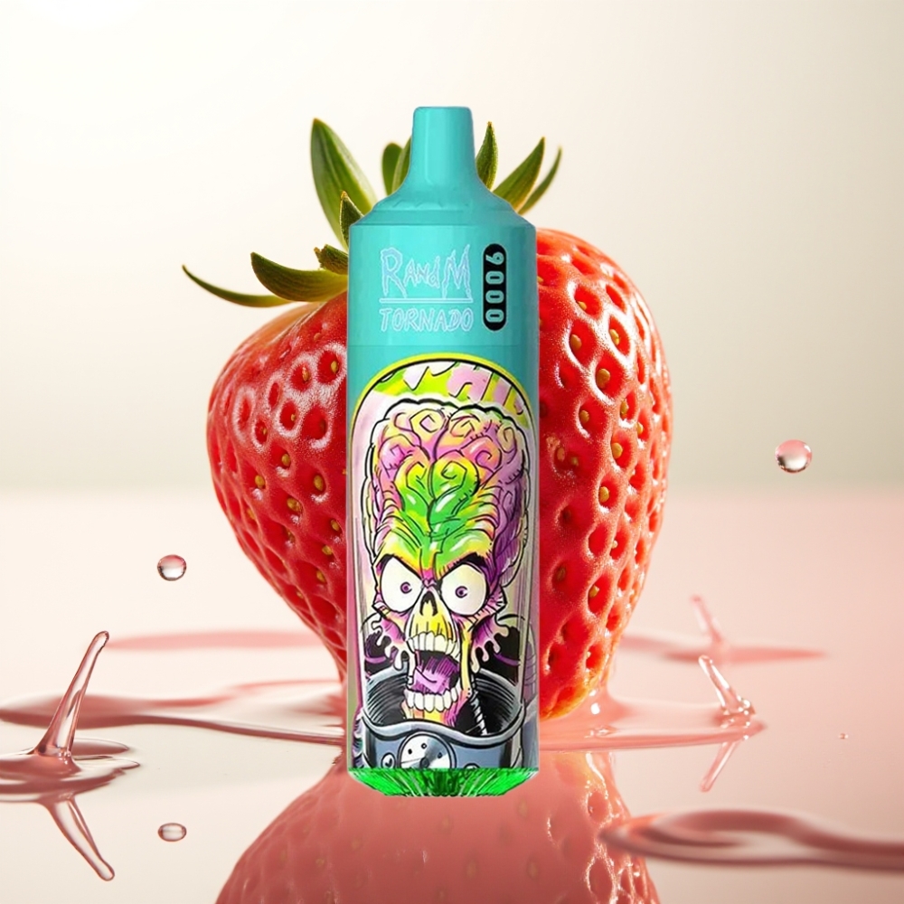 RandM Tornado 9000 Puffs Disposable Vape Jagoda Granatnik – 18 mL, 850 mAh, Mesh Coil, RGB Display, 54 Okusov