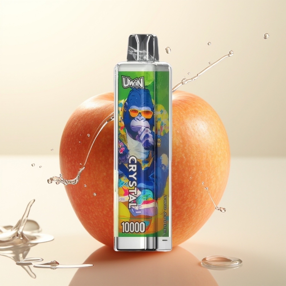UWIN Crystal 10000 Puffs Enkratna E-cigareta Dve Jabolki – 0%/2%/3%/5% Nikotina, 18ml, 650mAh, RGB