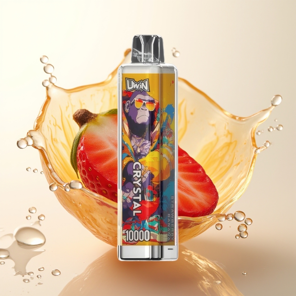 UWIN Crystal 10000 Pufi Enkratna E-cigareta Jagoda-Banana – 0%/2%/3%/5% Nikotin