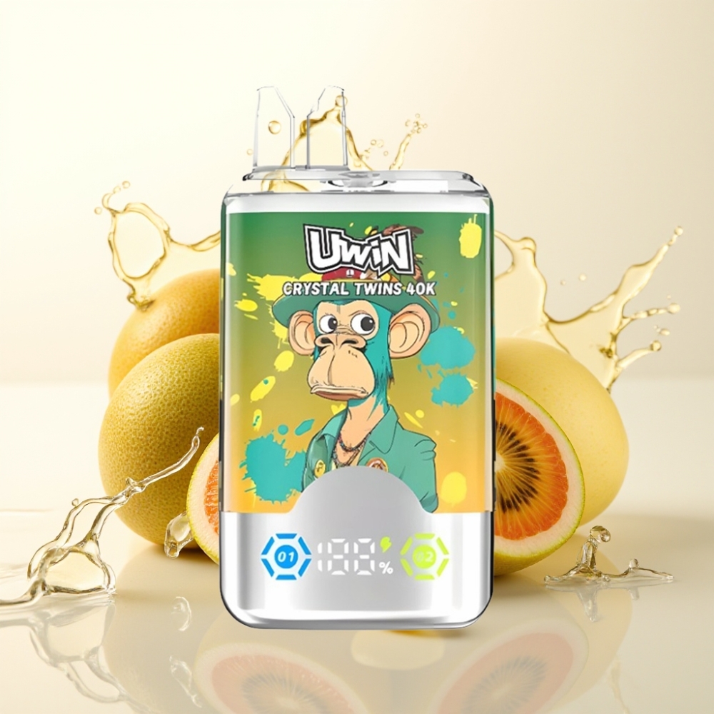 UWIN Crystal Twins 40000 Pofov Enkratni Vape Kivi Pasijonka Gujaba Dve Jabolki